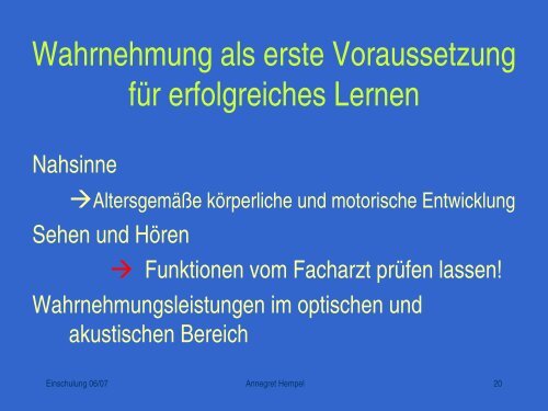 Einschulung und Schulfähigkeit - Sonderpädagogisches ...