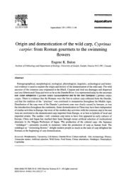 Origin and domestication of the wild carp, Cyprinus carpio: from ...