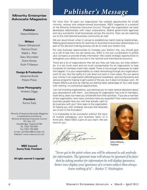Cultivating The Leader Within - Minority Enterprise Executive Council