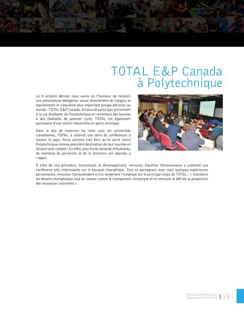 Rapport annuel - Fondation de Polytechnique