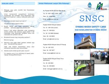 SYABAS NIOSH SAFETY CARD