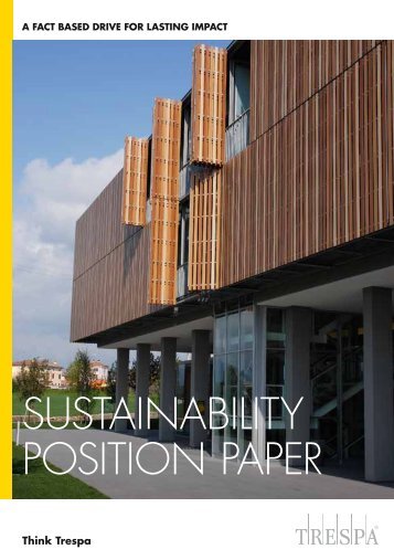 SUSTAINABILITY POSITION PAPER - Trespa