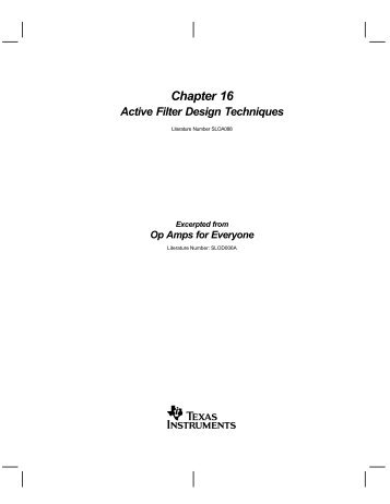 Chapter 16 - Active Filter Design Techniques