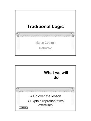 Traditional Logic I Intro - Memoria Press
