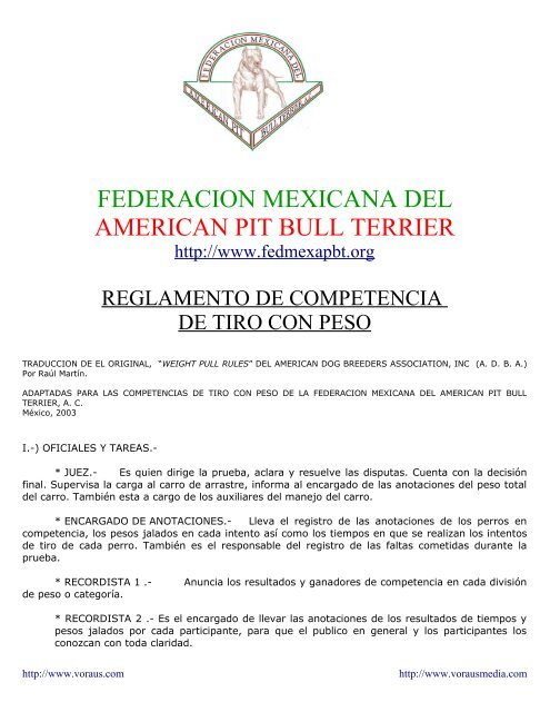 federacion mexicana del american pit bull terrier - Voraus