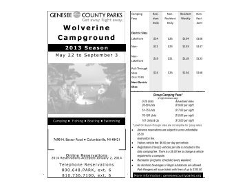 Wolverine Campground Rates 2013 - Genesee County Parks and ...