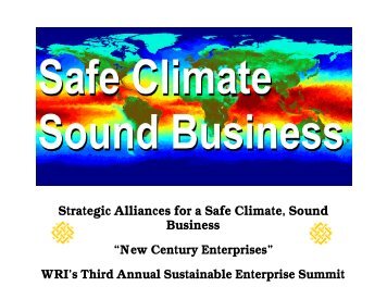 Strategic Alliances for a Safe Climate, Sound Business