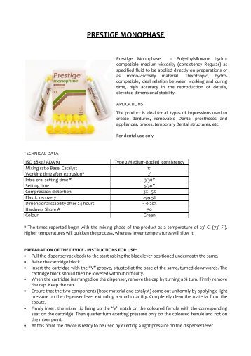 PRESTIGE MONOPHASE - Vannini Dental