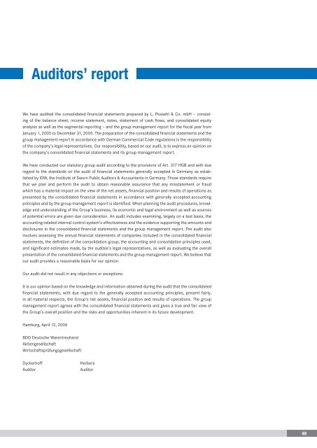 Consolidated Financial Statements - L. Possehl & Co. mbH