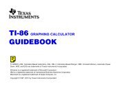 ti-86 graphing calculator guidebook - Texas Instruments