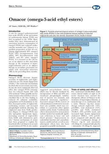 Omacor (omega-3-acid ethyl esters) - Practical Diabetes