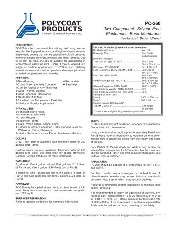 PC-260 - Polycoat Products