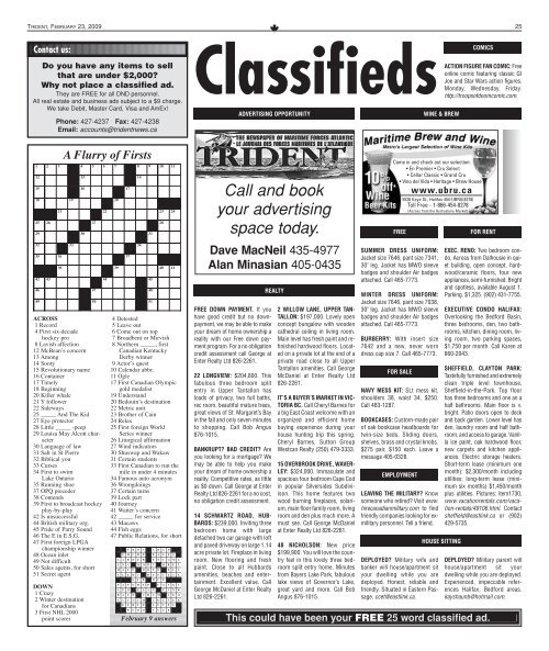 February 23, 2009 - Tridentnews.ca