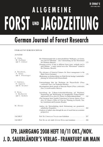 ALLGEMEINE German Journal of Forest Research - JD ...