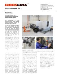 Technical Leaflet No. 13 Machining - CLAAS GUSS GmbH