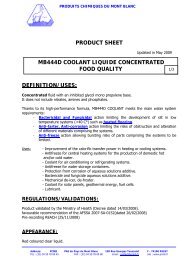 sanitary/food contact quality - Produits Chimiques du Mont blanc