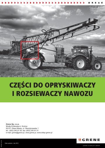 CZÄÅCI DO OPRYSKIWACZY I ROZSIEWACZY NAWOZU - Grene