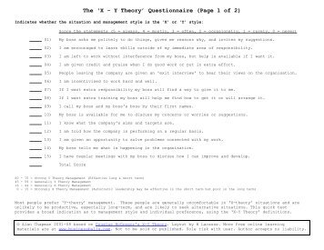 The 'X-Y Theory' Questionnaire (Page 1) - Businessballs