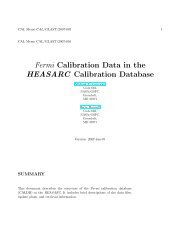 Fermi Calibration Data in the HEASARC Calibration Database