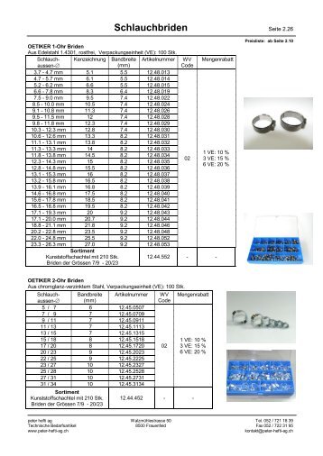 Schlauchbriden - Peter Hefti AG