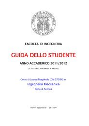 guida - FacoltÃ  di Ingegneria - UniversitÃ  Politecnica delle Marche