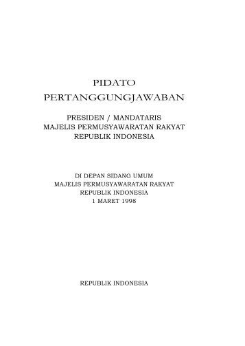 PIDATO PERTANGGUNGJAWABAN - Kepustakaan Presiden ...