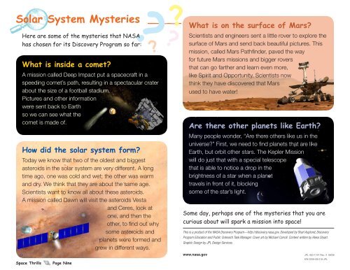 meet Our Solar System - New Frontiers - NASA