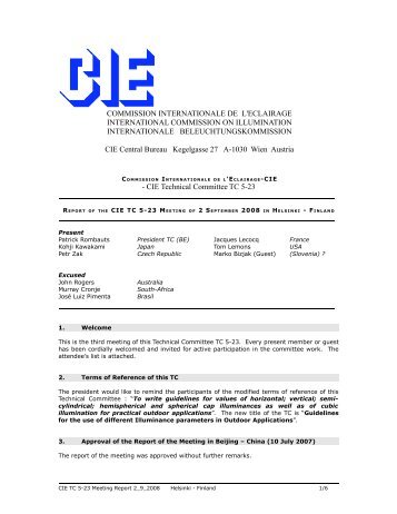 commission internationale de l'eclairage international ... - CIE Australia