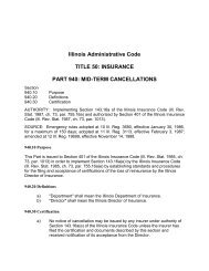 Illinois Administrative Code TITLE 50 - Illinois Department of Insurance