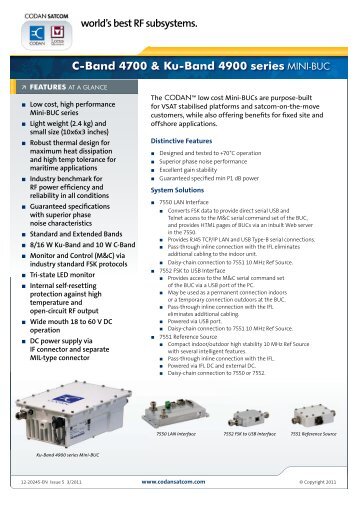 Codan Mini BUC Specification Sheet