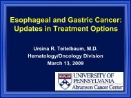 Esophageal And Gastric Cancer
