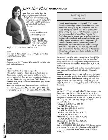 Just the Flax MARYANNEOGER - Knitwords