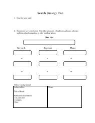 Search Strategy Worksheet