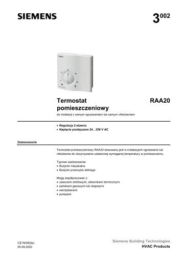 3002 Termostat pomieszczeniowy RAA20 - Panta