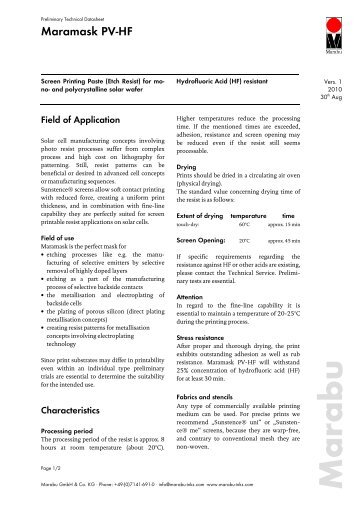 Maramask PV-HF - NB Technologies GmbH
