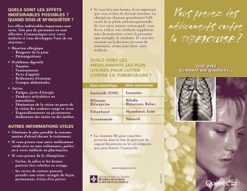 Vous prenez des mÃ©dicaments contre la tuberculose? Vous avez ...