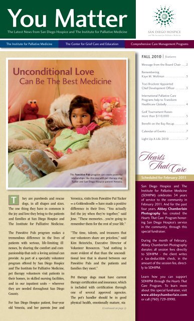 Fall 2010 - San Diego Hospice and the Institute for Palliative Medicine