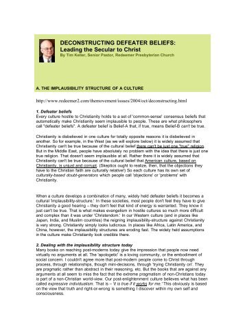 Deconstructing Defeater Beliefs: Leading the Secular to Christ - CASE