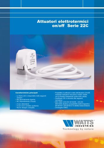 Attuatori elettrotermici on/off Serie 22C - WATTS industries