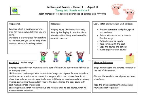 Letters and Sounds - Phase 1 â€“ Aspect 3 Tuning into Sounds activity ...