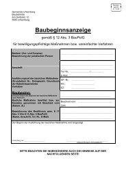 Baubeginnsanzeige - Unternberg