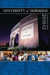 Undergraduate Catalog 2010-2012 - University of Dubuque