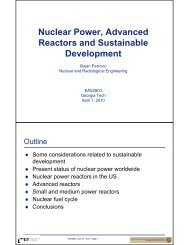 Nuclear Power, Advanced Reactors and Sustainable Development