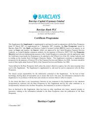 Barclays Capital (Cayman) Limited Barclays Bank PLC Certificate ...