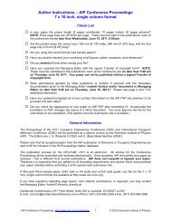 Author Instructions â AIP Conference Proceedings - CEC-ICMC 2013