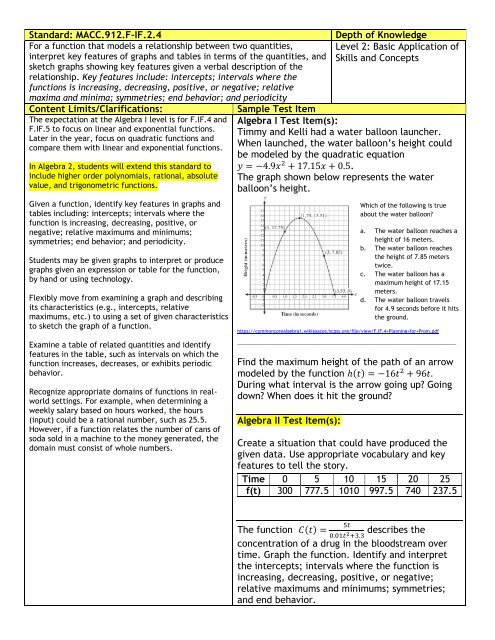Standard Macc912f If24 Depth Of Knowledge Level 2