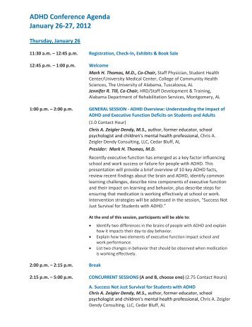 ADHD Conference Agenda - Professional Development & Training