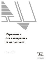 LISTE DES ENTREPRISES ET ORGANISMES - Matagami