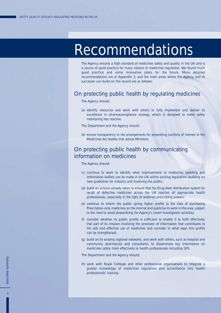 Safety, Quality, Efficacy: Regulating Medicines in the UK