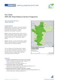 Fact Sheet ENPI CBC Poland-Belarus-Ukraine Programme - Interact